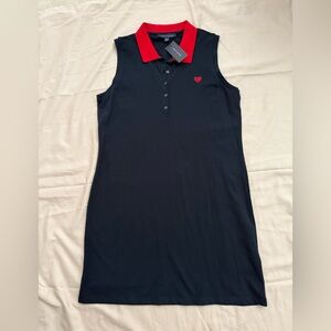 Tommy HIlfiger Women's Piqué Knit Sleeveless Polo Dress size L NWT